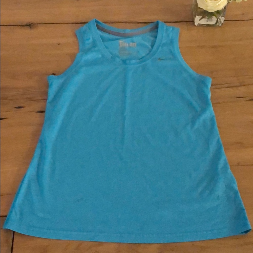 Nike light blue Dri Fit regular fit muscle tee